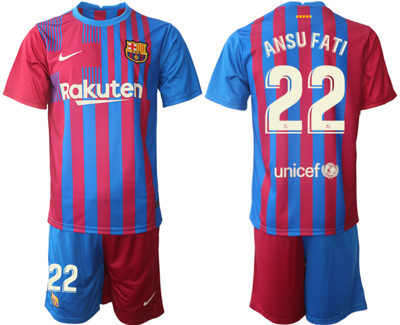 Men 2021-2022 Club Barcelona home red #22 Nike Soccer Jerseys